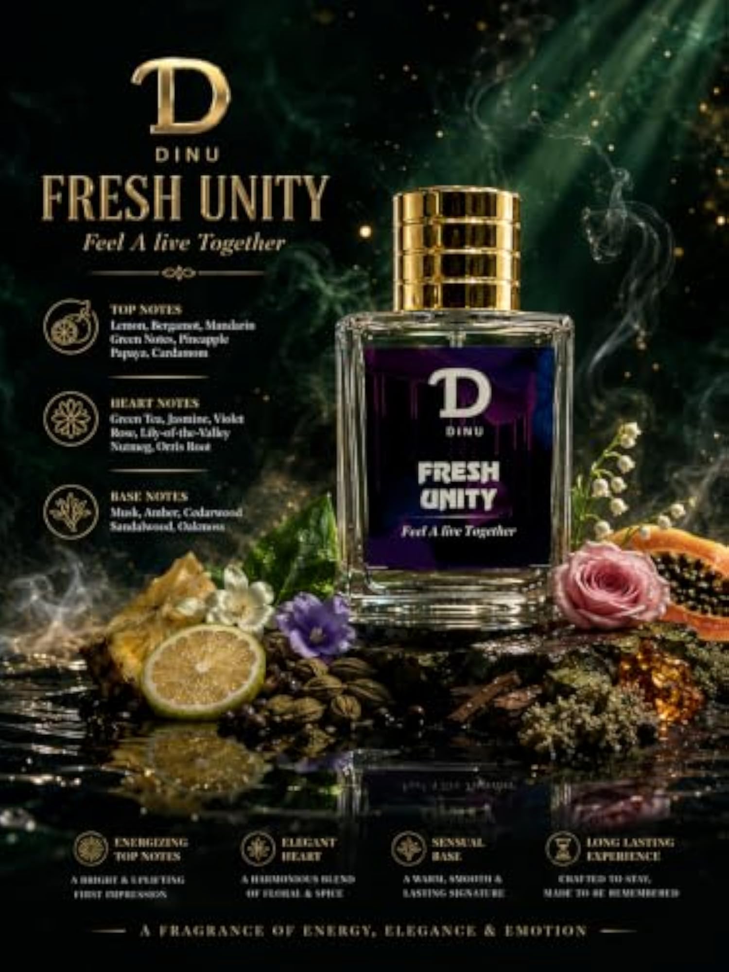 Dinu Fresh Unity Eau de Parfum Floral Fruity Woody Combo Set